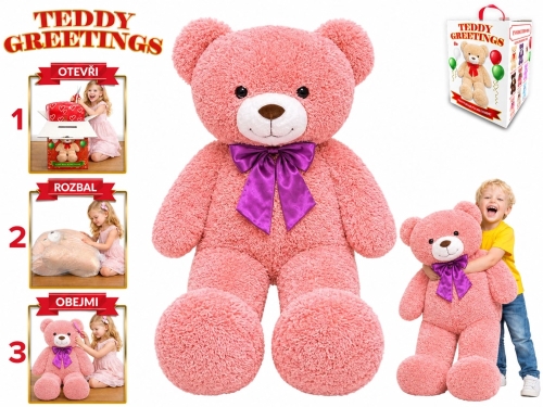 Teddy Greetings 120cm peach cheer plush bear w/ribbon 0m+ in PBX