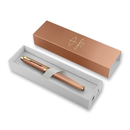 Roller PARKER IM Writing Rituals Orange GT, nib F - black refill (2)