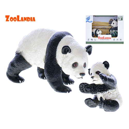 2asstd 4,5-10cm plastic emulational panda with cub in OTB