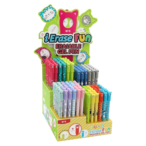 Display SET M&G iErase Fun gel/rubber pen (192 pcs) blue refill