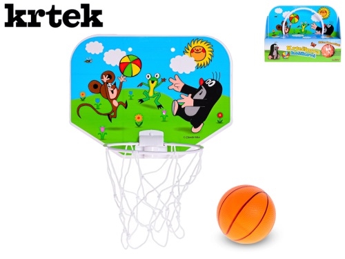 Krtko basketbalový kôš 33x25cm s loptou 9cm v krabičke
