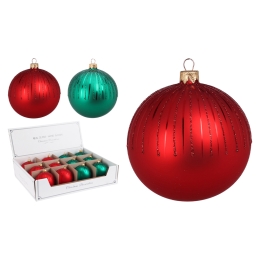 XMAS BALL 80MM WITH GLITTER 2A