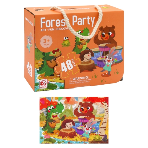 Puzzle detské 50 x 34 cm (48 ks) - Forest Party