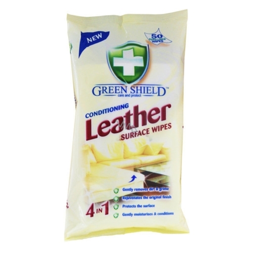 Green Shield 4v1 Koža a koženka vlhčené čistiace obrúsky 50 ks