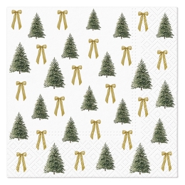 Napkins PAW L 33x33cm Ribbon Forest