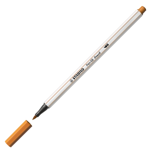 Fix so štetcovým hrotom pre rôzne šírky čiar STABILO Pen 68 Brush, tmavo okrový