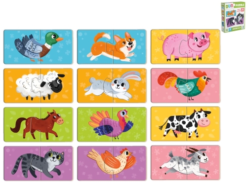 24pcs of 12 design 10x5cm animals puzzle 18m+ in PBX