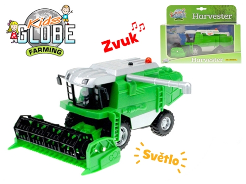 20cm BO"try me"die cast friction powered Kids Globe Farming harvester w/light and sound in