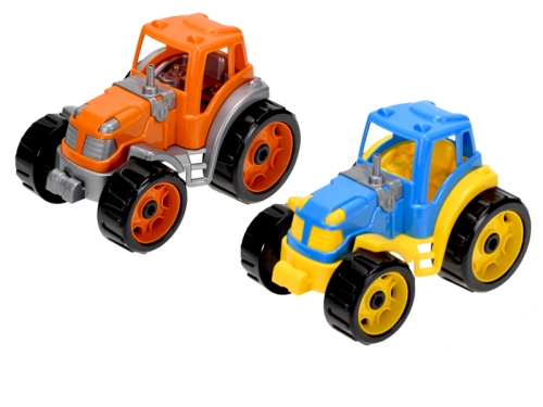 2asstd color (green, blue) 25cm freewheel plastic tractor 24m+