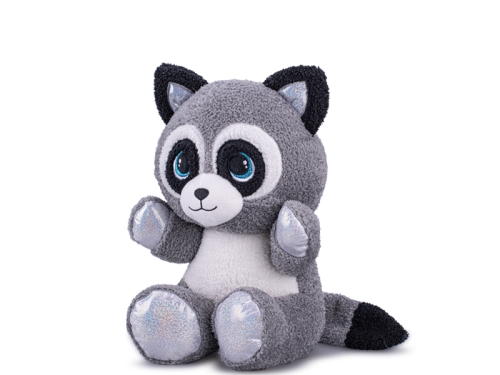 16,5cm grey color plush sitting racoon 0m+ each in polybag