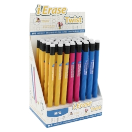 Erasable Gel Pen M&G iErase Twist, tip 0.7 mm, blue filling (3 designs) blue ink (1)