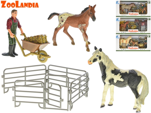 4asstd plastic horse and foal w/accessories in OTB