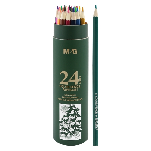 M&G hexagonal crayons in a case, set of 24 pcs
