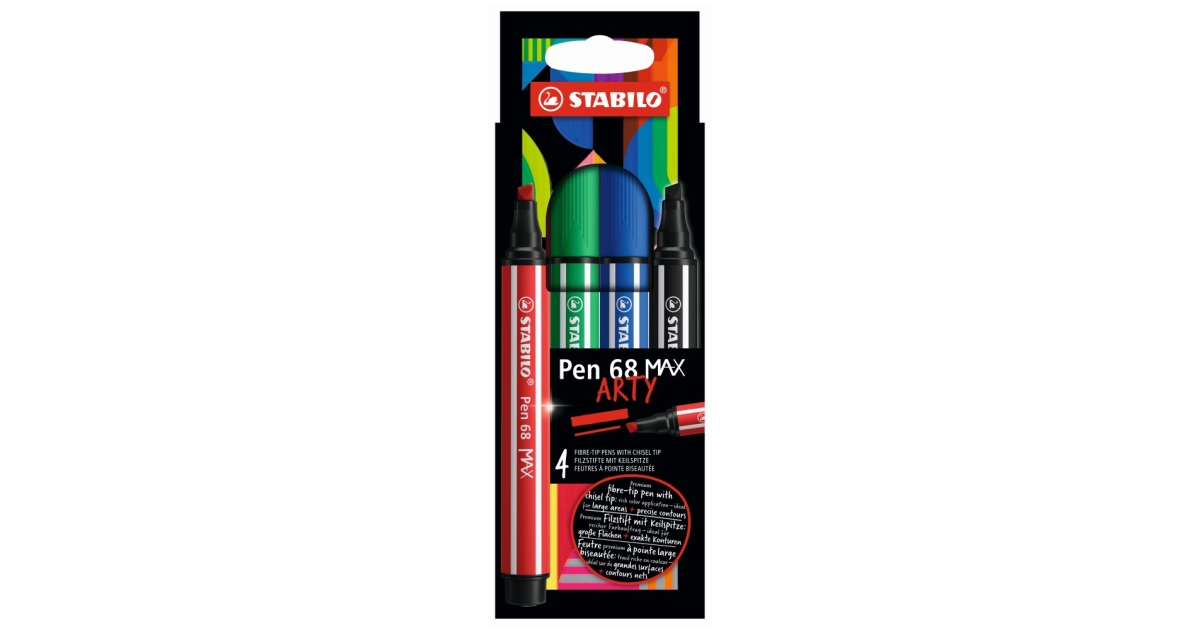 Fix fiber STABILO Pen 68 MAX ARTY - set of 4 pcs