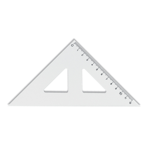 Trojuholník KOH-I-NOOR transparentný s ryskou, 12 cm
