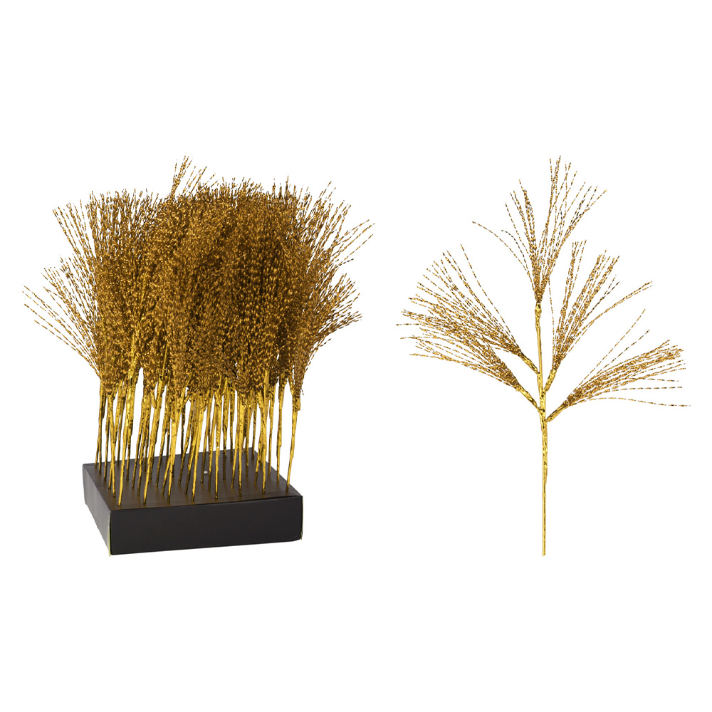 Vetvička s pramienkami 60 cm, zlatá farba
