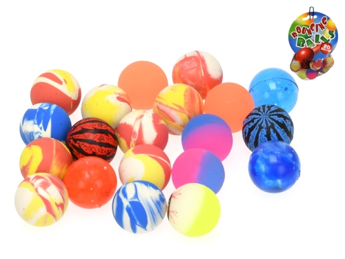 Toys&Trends 20pcs of 25mm colorful bouncing ball in net w/header