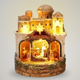 Nativity scene with LED light, rotating backdrop and sound 22 cm (2 variants /price for 1 (1)