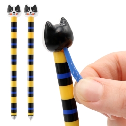 Gel/rubber pen JUNIOR iErase Cats 0,7 mm (mix /price 1pc) blue refill (2)