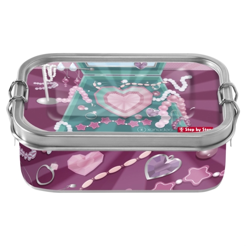 Stainless steel snack box, Glitter Heart Hazle