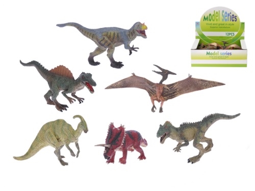 6asstd 17-20cm plastic dinosaur 12pcs in DBX