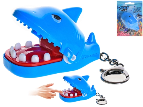 Kľúčenka/hra žralok 8cm na karte 12ks v DBX