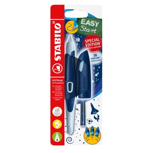 Ergonomické plniace pero pre ľavákov s hrotom pre začiatočníkov A - STABILO EASYbirdy 3D