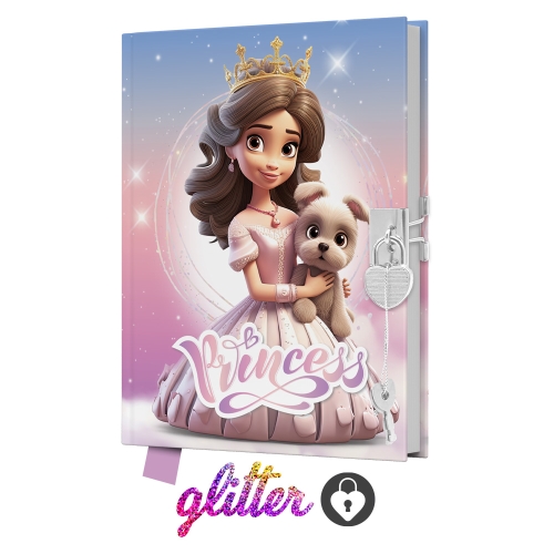 JUNIOR 14x18 cm, 80 sheets, clear with lock - Princess