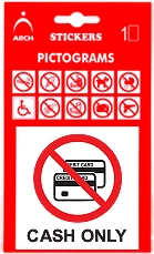 Cash only sticker (8 x 8 cm)