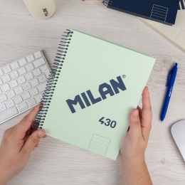 Blok linajkový so špirálou A5 MILAN 80 listov, zelený (2)