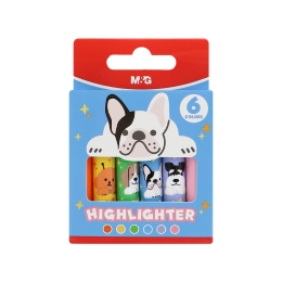 Zvýrazňovač M&G Mini Puppy Party! - sada 6 ks (1)
