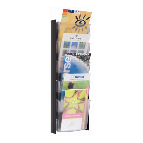 Holder, catalog wall A5, 5 folders, silver