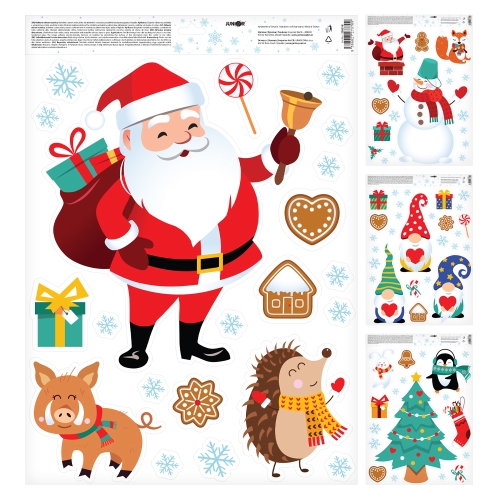 Adhesive stickers JUNIOR 30x42 cm - Children's Christmas edition - Mix