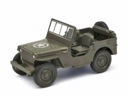 10,5cm Welly Jeep Willys MB die cast pull back
