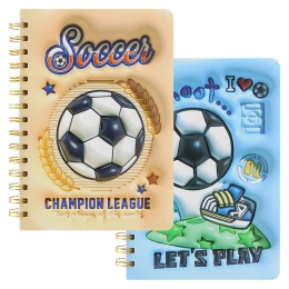 Grid pad A5 /80 sheets, 3D cover Football (mix of designs) (1)