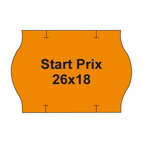 Etikety cen. PRIX 26x18 oblé - 1000 etikiet/kotúčik, oranžové