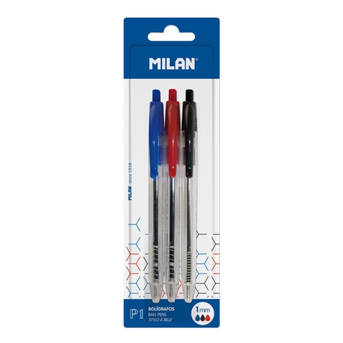 Ballpoint pen MILAN P1 1.0 mm - set of 3 pcs