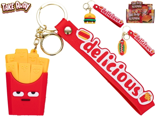 Take Away 3asstd (hamburger,fries,hot dog) fast food key ring TOC in PB 24pcs in DBX