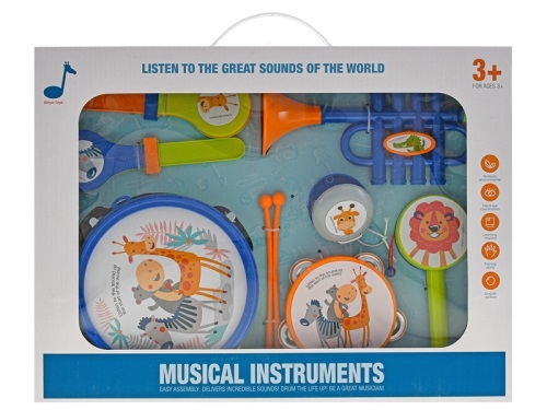 7pcs 6-20cm plastic musical instrument w/2pcs of drum stick in WBX