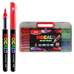 M&amp;G MOCALO Acrylic Marker, brush tip - set of 36 colours
