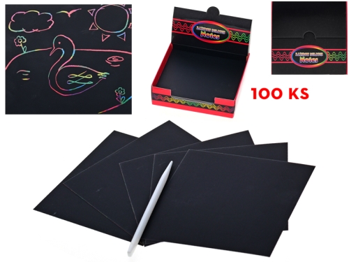 Toys&Trends magic color scratch memo pad 100 pcs with bamboo pen in PBX