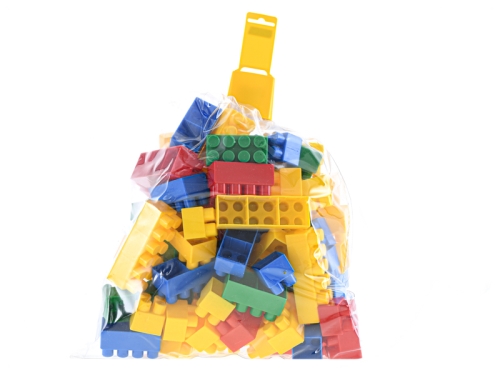 75pcs of plastic blocks in polybag
