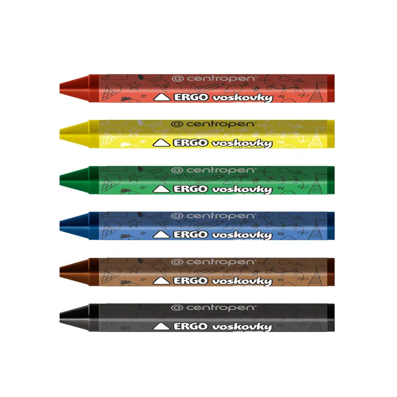 Voskovky trojhranné CENTROPEN 9531/12 priem. 10 mm, vyprateľné, žiarivé farby