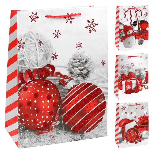 Darčeková taška vianočná 40x30x12 cm (mix 4 dizajnov - /cena za 1 ks)