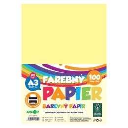 A3 Colored Paper, 80 g/m2, pack of 100 - pastel yellow