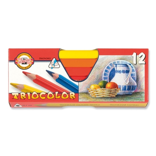 Pastelky KOH-I-NOOR Triocolor, sada 12 ks