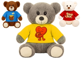 3asstd 26,5cm plush sitting bear w/T-shirt 0m+
