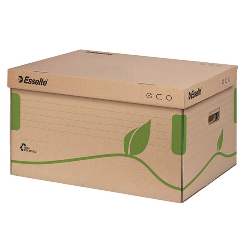 Archival container, recycled cardboard, with top opening, ESSELTE "Eco", brown