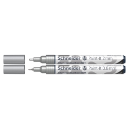 Popisovač Schneider Paint-It 060 Chrome Metallic, hrot 0.8 a 2 mm - sada 2 ks (1)