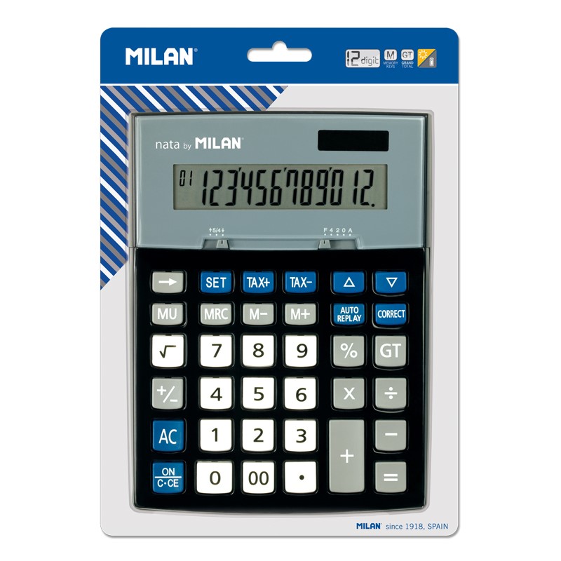 Calculator MILAN 12-digit 153012 black - blister (1)